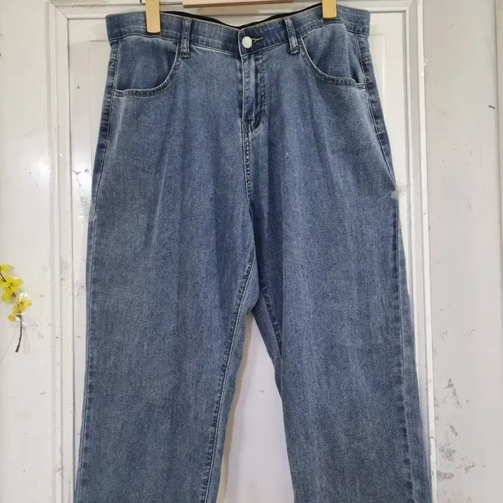 [BUNJANG] Tencel Spandex Banded Cotton Pants (Size 88) / 여름 시원한 . 텐셀. 스판 밴딩 면 통바지. 새상품. 88사이즈