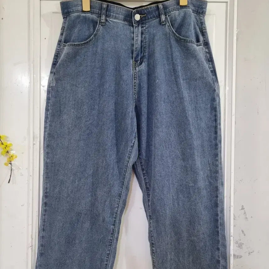 [BUNJANG] Tencel Spandex Banded Cotton Pants (Size 88) / 여름 시원한 . 텐셀. 스판 밴딩 면 통바지. 새상품. 88사이즈