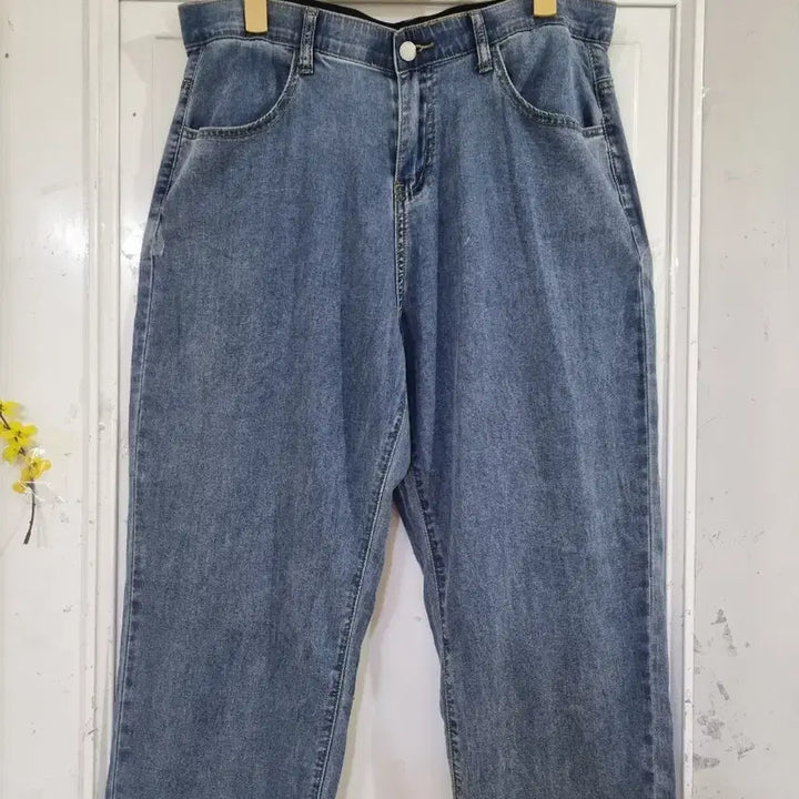 [BUNJANG] Tencel Spandex Banded Cotton Pants (Size 88) / 여름 시원한 . 텐셀. 스판 밴딩 면 통바지. 새상품. 88사이즈