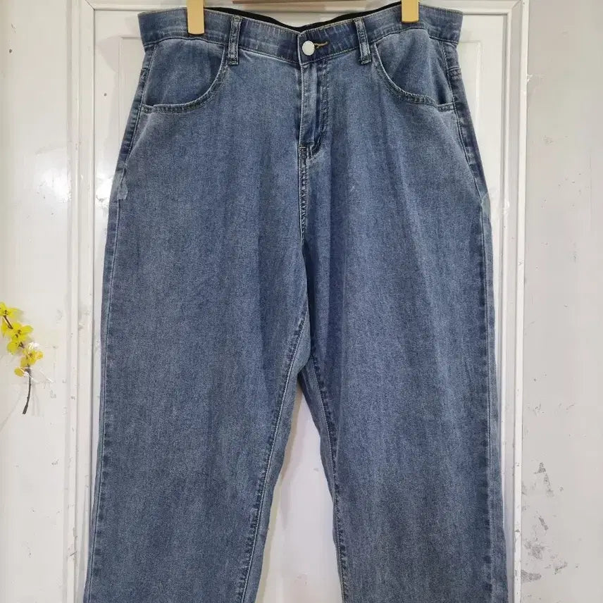 [BUNJANG] Tencel Spandex Banded Cotton Pants (Size 88) / 여름 시원한 . 텐셀. 스판 밴딩 면 통바지. 새상품. 88사이즈