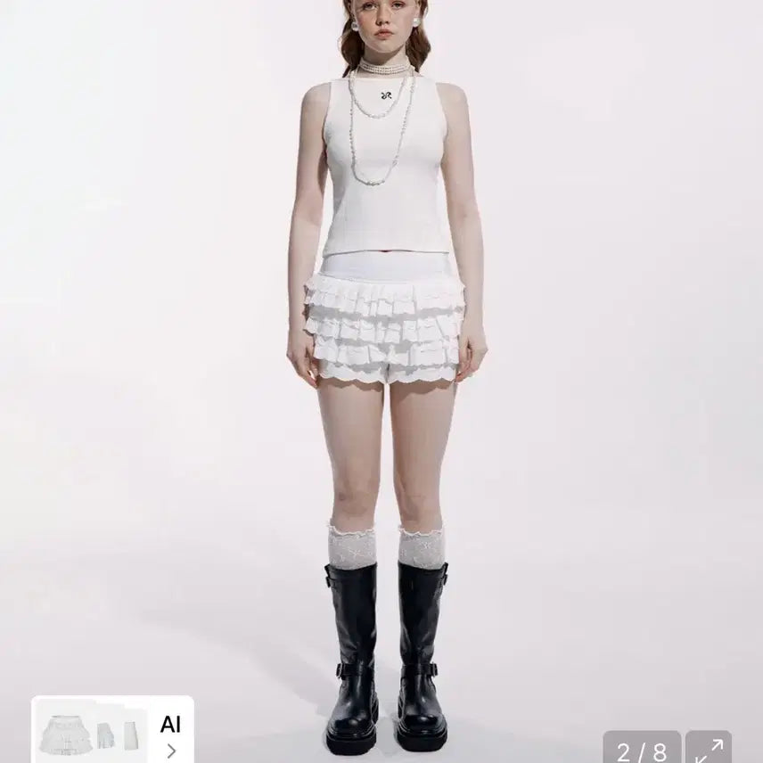 [BUNJANG] Lace Tulle Skirt White / 새상품) 레이스 튜튜 팬츠 스커트 화이트