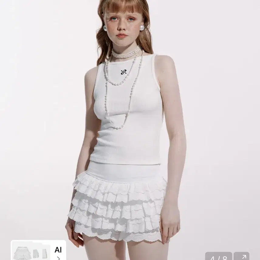 [BUNJANG] Lace Tulle Skirt White / 새상품) 레이스 튜튜 팬츠 스커트 화이트