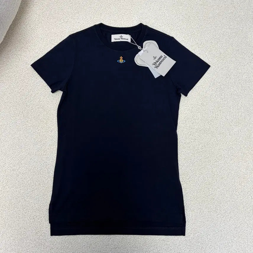 [BUNJANG] Vivienne Westwood Logo Navy Short Sleeve T-Shirt / 새상품 비비안웨스트우드 로고 네이비 반팔 티셔츠