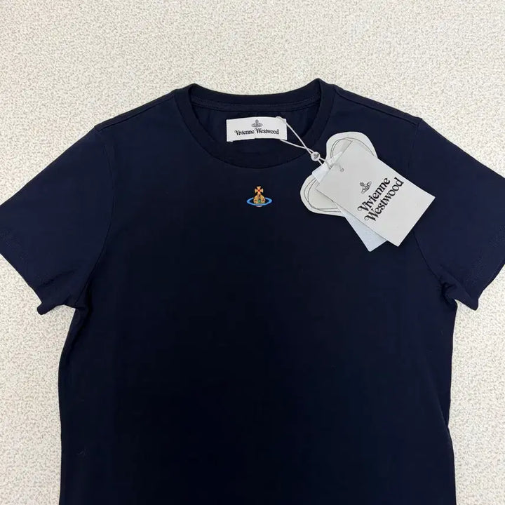 [BUNJANG] Vivienne Westwood Logo Navy Short Sleeve T-Shirt / 새상품 비비안웨스트우드 로고 네이비 반팔 티셔츠
