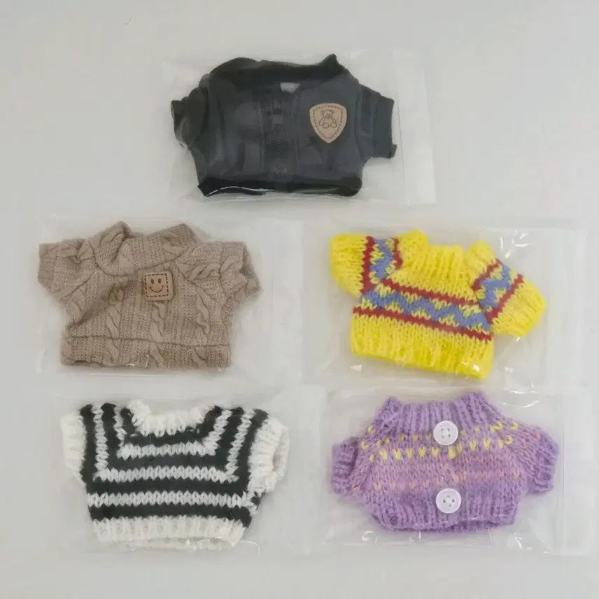 [SOLD OUT] 10cm 인형옷 가죽점퍼+ 니트 4종 세트