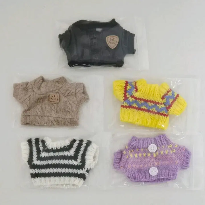 [SOLD OUT] 10cm 인형옷 가죽점퍼+ 니트 4종 세트