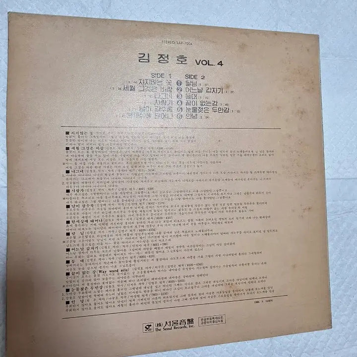 [SOLD OUT] 김정호 Vol.4 LP