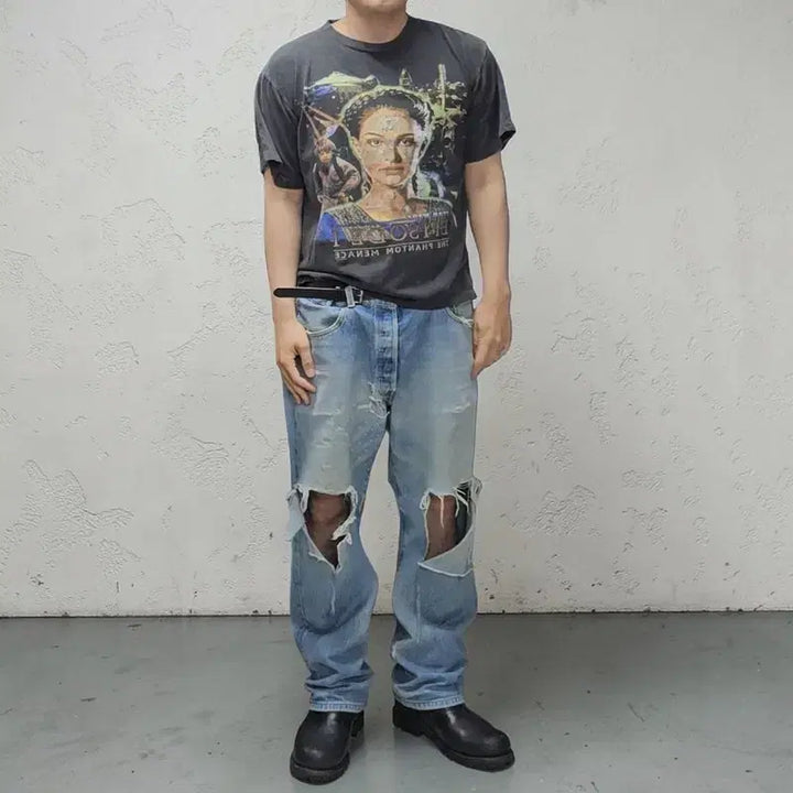[BUNJANG] Star Wars Episode I Graphic Tee / 90S USA 스타워즈 반팔티 L M0276