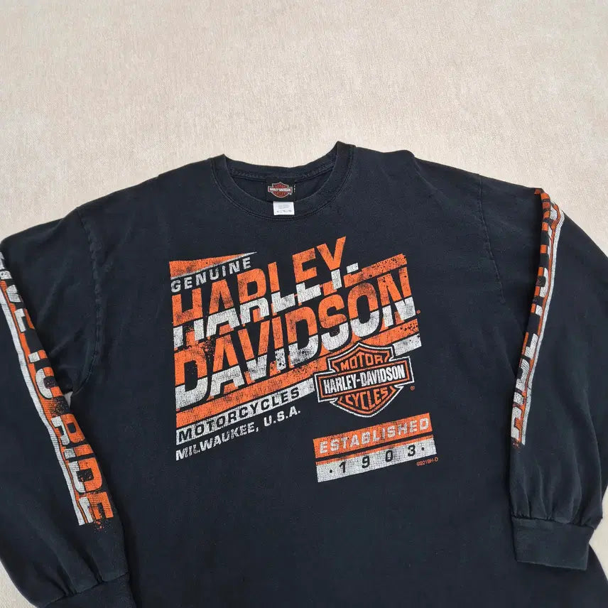 [BUNJANG] Harley Davidson XL Long Sleeve T-shirt / 할리데이비슨 XL사이즈 긴팔티셔츠