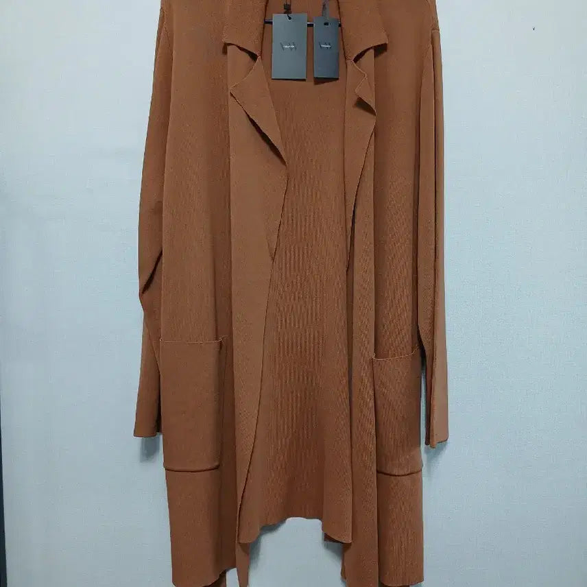[BUNJANG] VERAWANG  브라운 롱 가디건 벨트 세트 / VERAWANG  브라운 롱 가디건 벨트 세트