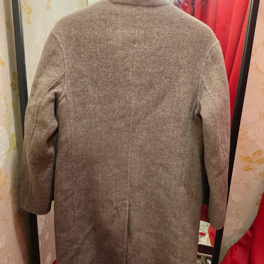 [BUNJANG] Hazzys Beige Herringbone Wool Half Coat / 헤지스 베이지 헤링본 모직 하프 코트 100