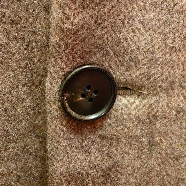 [BUNJANG] Hazzys Beige Herringbone Wool Half Coat / 헤지스 베이지 헤링본 모직 하프 코트 100