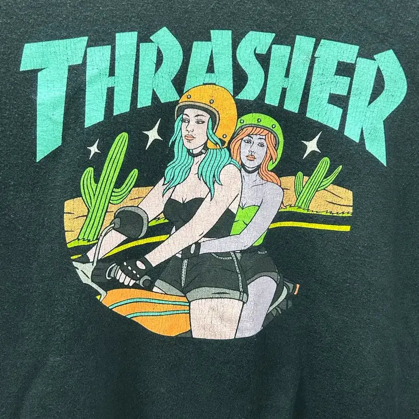 [BUNJANG] Thrasher Biker Girls Vintage T-Shirt / 트래셔 빈티지 티셔츠