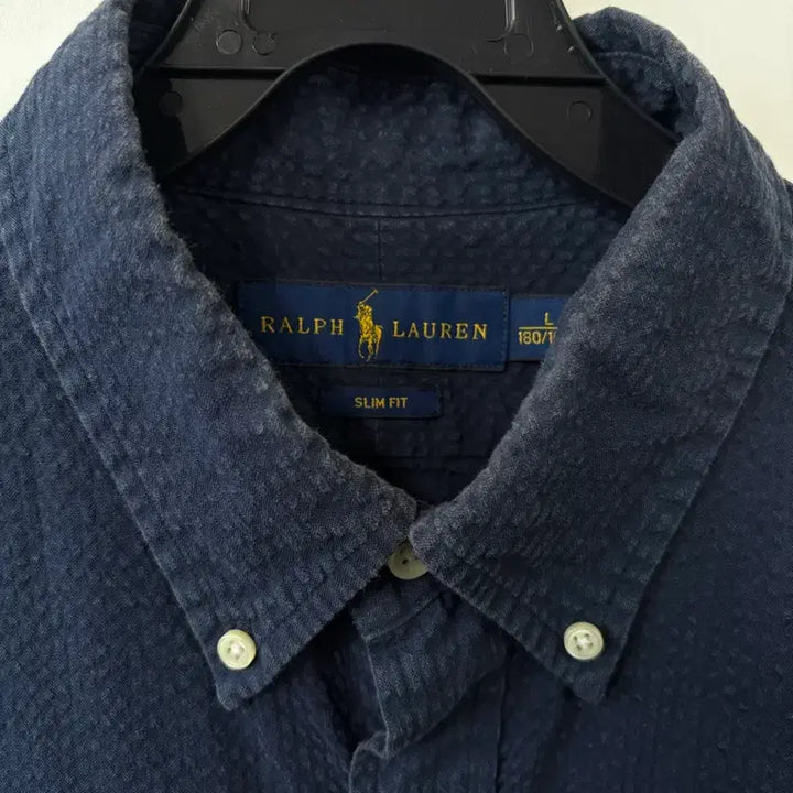 [BUNJANG] Polo Ralph Lauren Navy Seersucker Short Sleeve Shirt / 폴로 랄프로렌 신형 네이비 시어서커 반팔 셔츠