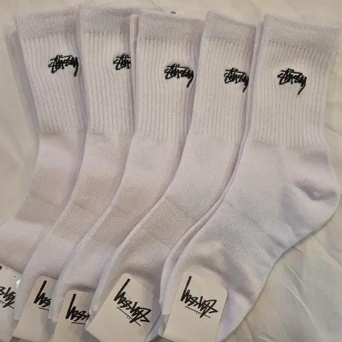 [BUNJANG] Stussy Embroidered Mid-Crew Socks (10 Pairs) / 스투시 중목 자수양말 10켤레 무료배송