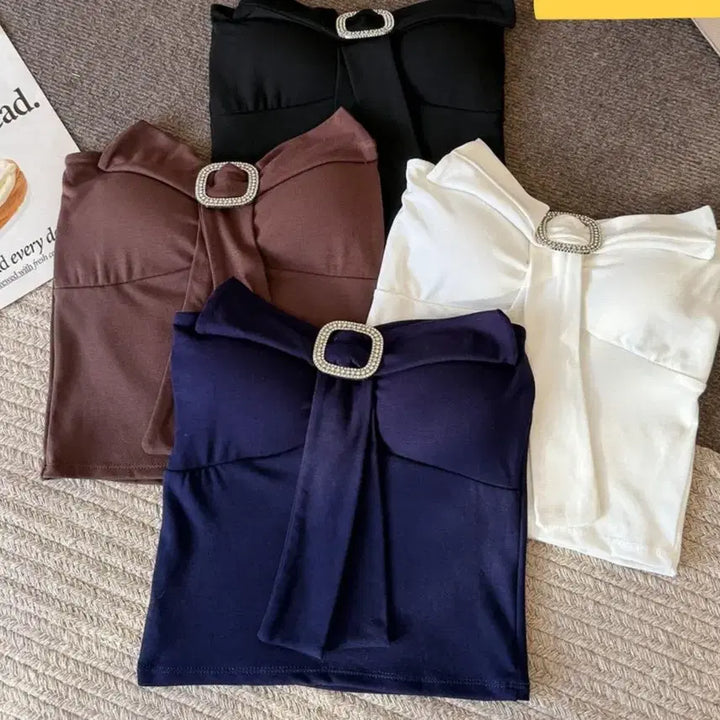 [BUNJANG] Stone Cubic Tube Top / [4color] 스톤 큐빅 튜브탑 캡나시