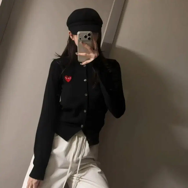 [BUNJANG] Comme des Garcons Round Cardigan Black XS / [꼼데가르송] 라운드 가디건 블랙 XS 정품 직구