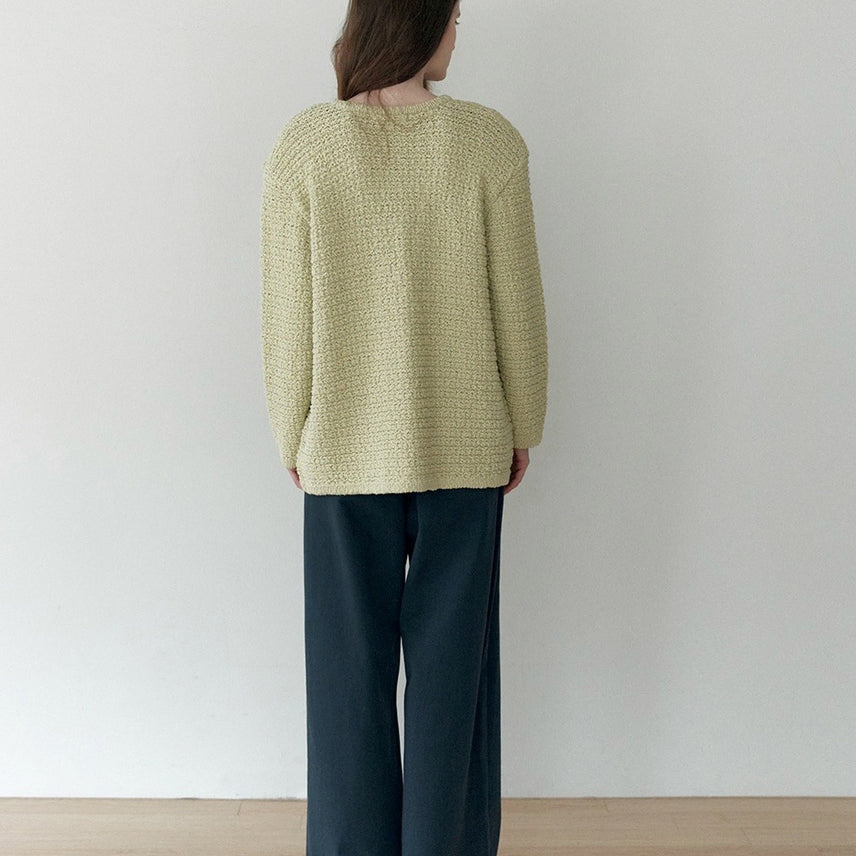 [BUNJANG] The Lil Rosie Tweed Knit Jacket - Light Green / 더릴  Rosie Tweed Knit Jacket_Light Green