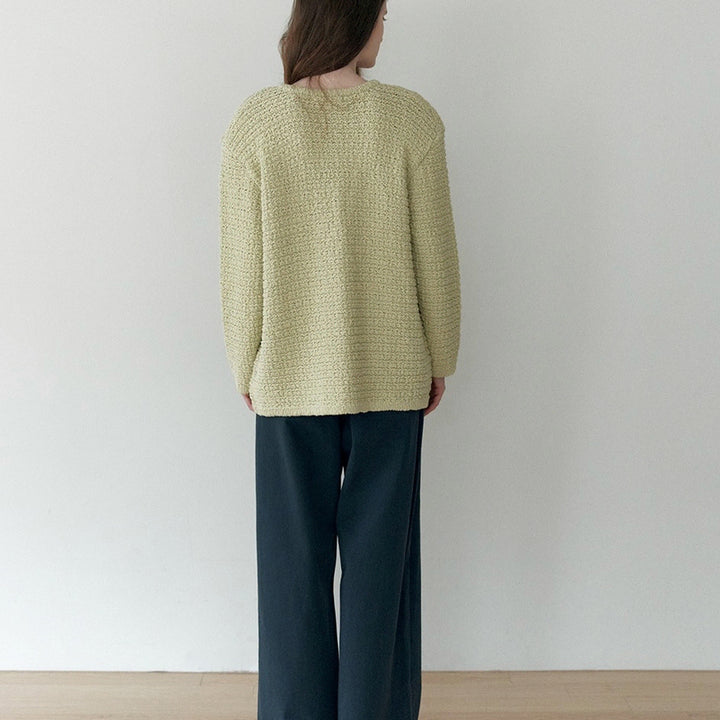 [BUNJANG] The Lil Rosie Tweed Knit Jacket - Light Green / 더릴  Rosie Tweed Knit Jacket_Light Green