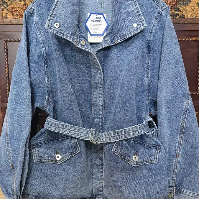 [BUNJANG] Breal Belted Denim Jacket (77-88) / 브레알 벨티드 청 데님 자켓(77-88)