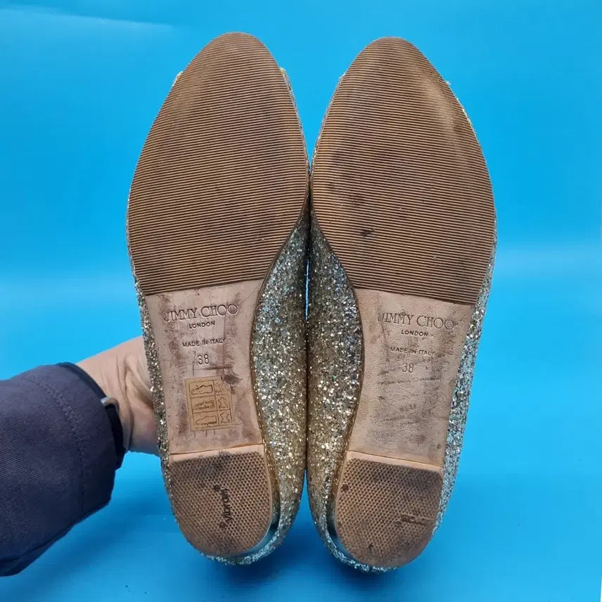 [BUNJANG] Jimmy Choo Gold Toe Open Flat Shoes 38 (240) / h 지미추 골드 토오픈 플랫슈즈 38 240