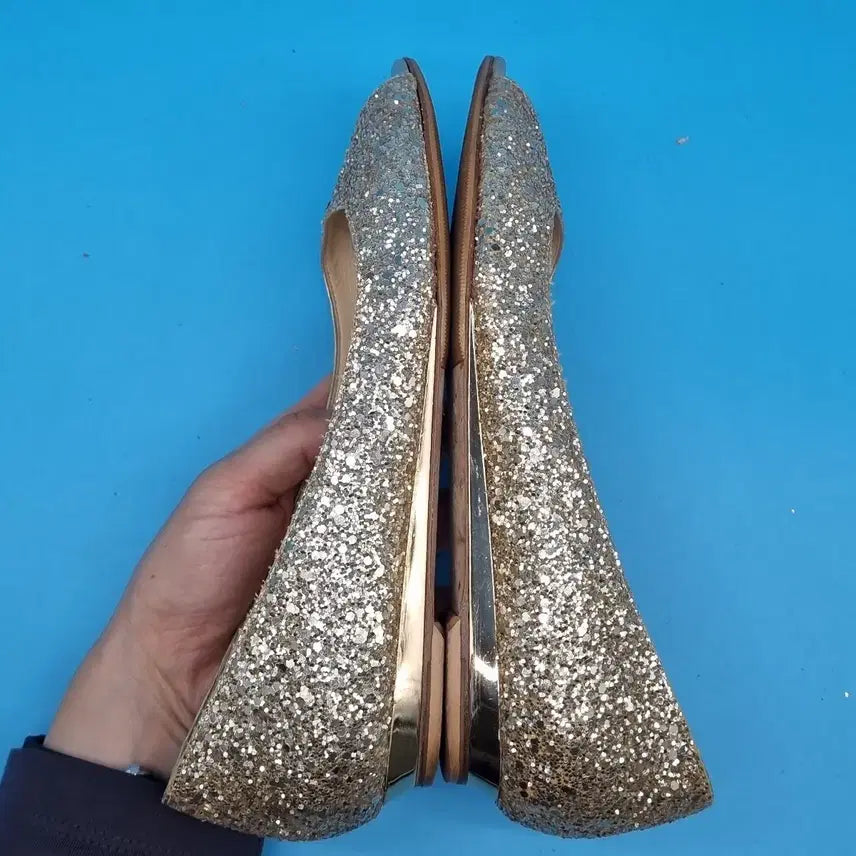 [BUNJANG] Jimmy Choo Gold Toe Open Flat Shoes 38 (240) / h 지미추 골드 토오픈 플랫슈즈 38 240