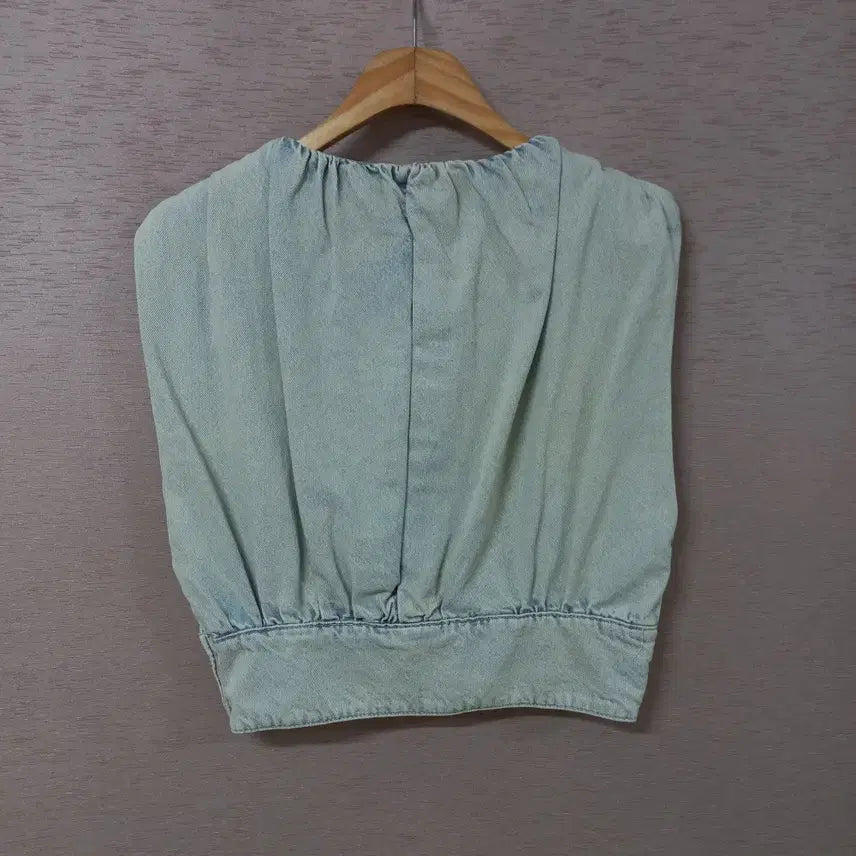 [SOLD OUT] B4-27/자라 블루 옆트임 워싱 청조끼 여성