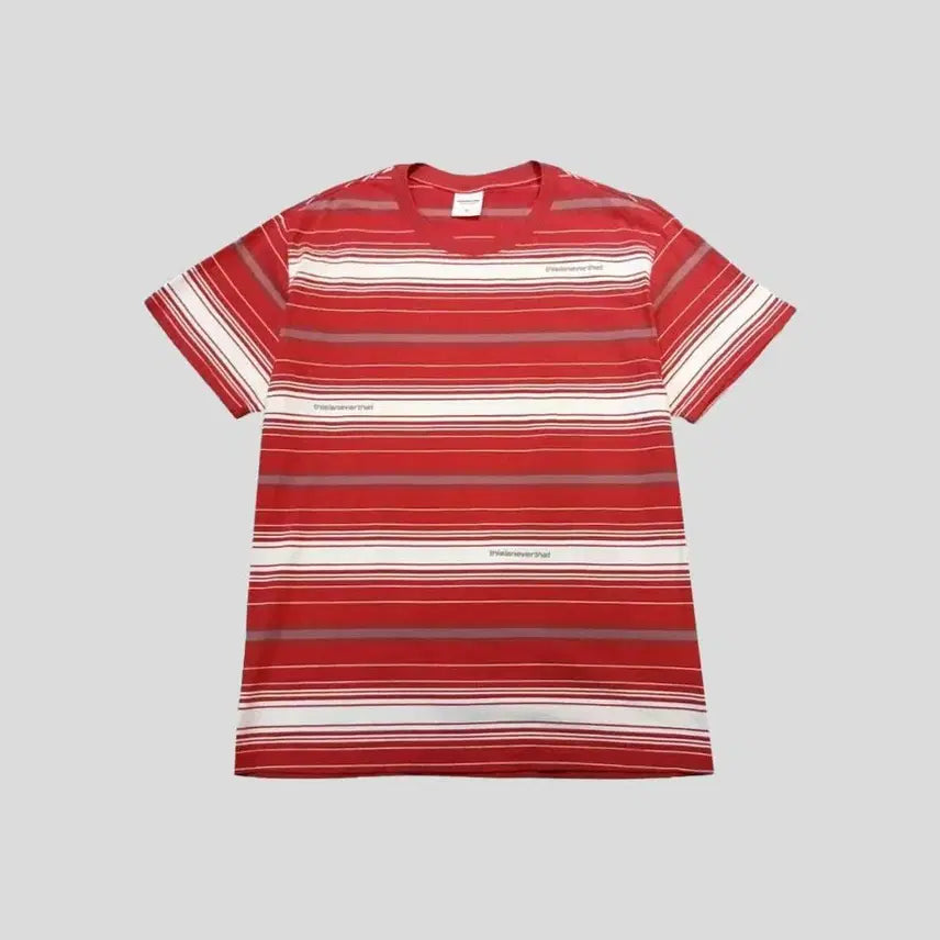 [BUNJANG] thisisneverthat Stripe Cotton T-shirt / 디스이즈네버댓 디네댓 레드 화이트 스트라이프 패턴 코튼 반팔 티셔츠 M