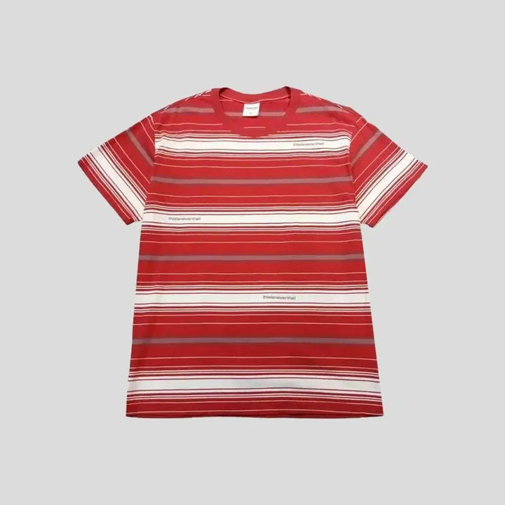 [BUNJANG] thisisneverthat Stripe Cotton T-shirt / 디스이즈네버댓 디네댓 레드 화이트 스트라이프 패턴 코튼 반팔 티셔츠 M