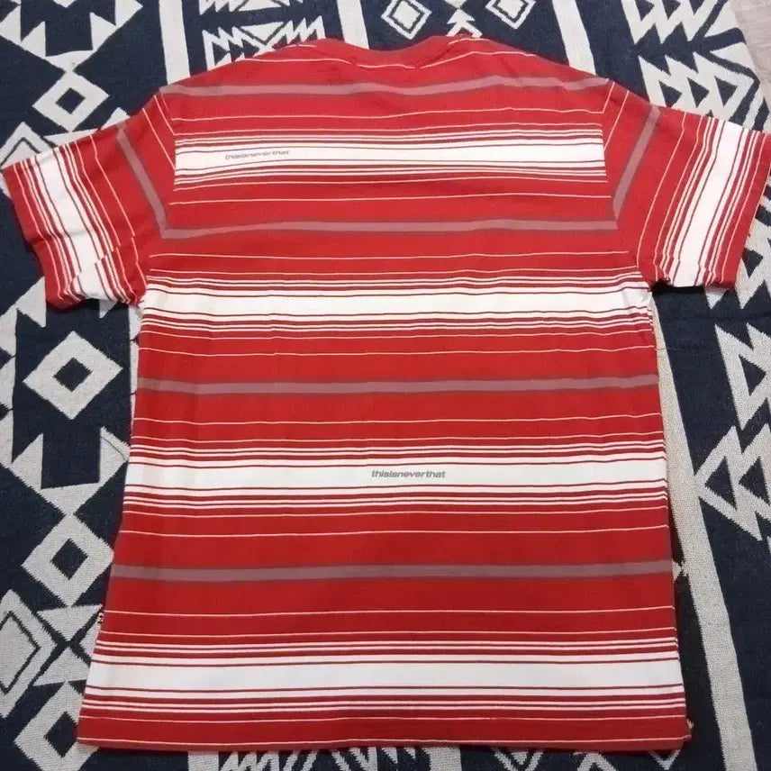 [BUNJANG] thisisneverthat Stripe Cotton T-shirt / 디스이즈네버댓 디네댓 레드 화이트 스트라이프 패턴 코튼 반팔 티셔츠 M