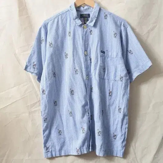 [BUNJANG] Polo Ralph Lauren Seersucker Pajama Shirt / 폴로 랄플로렌 시어서커 셔츠 M M0288