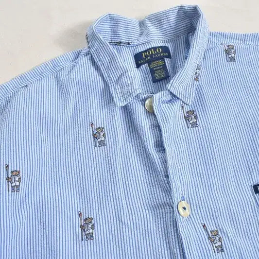 [BUNJANG] Polo Ralph Lauren Seersucker Pajama Shirt / 폴로 랄플로렌 시어서커 셔츠 M M0288