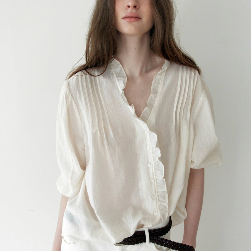 [SOLD OUT] 더릴 Spring Mare Frill Blouse_Ivory
