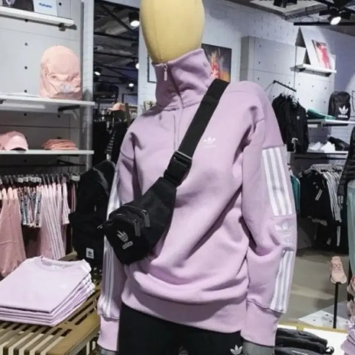 [BUNJANG] Adidas Lavender Half-Zip Sweatshirt / 아디다스 라벤더 하프집업 스웻셔츠