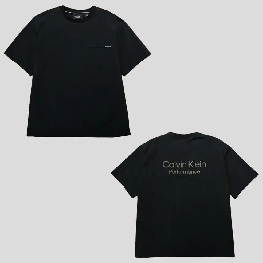 [SOLD OUT] 캘빈클라인 퍼포먼스 블랙 체스트포켓 리플렉티브 로고프린팅 나일론 블렌드