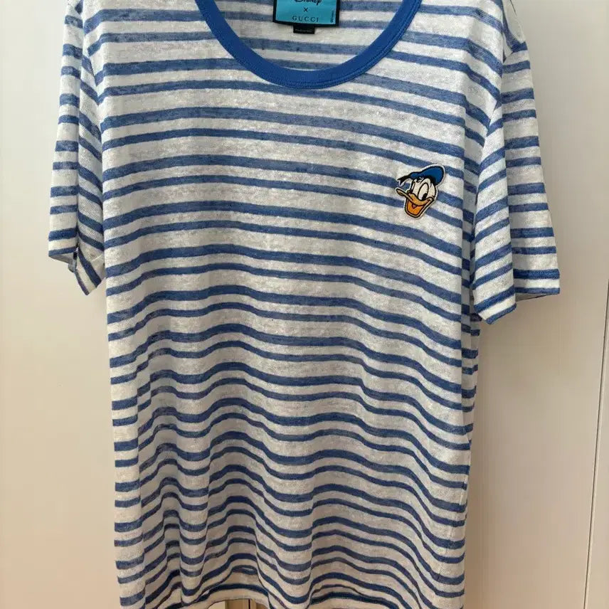 [BUNJANG] Gucci Disney Donald Duck Stripe T-shirt (M) / 구찌 디즈니 도날드덕 스트라이프 티셔츠 M