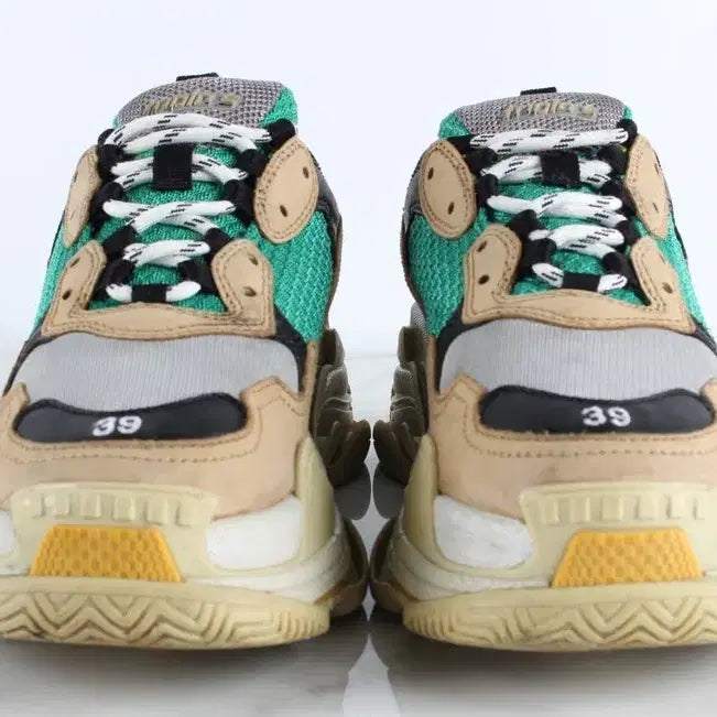 [BUNJANG] Balenciaga Triple S Sneakers Green/Yellow 39 (260) / 발렌시아가 트리플S 스니커즈 노초 39(260)