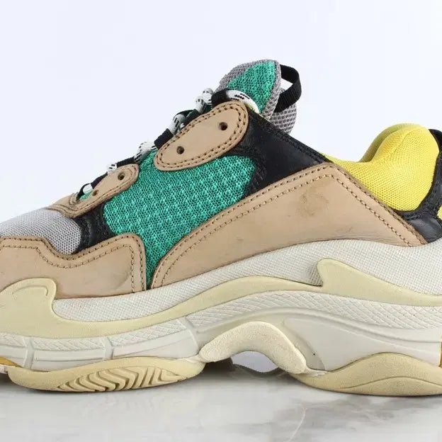 [BUNJANG] Balenciaga Triple S Sneakers Green/Yellow 39 (260) / 발렌시아가 트리플S 스니커즈 노초 39(260)