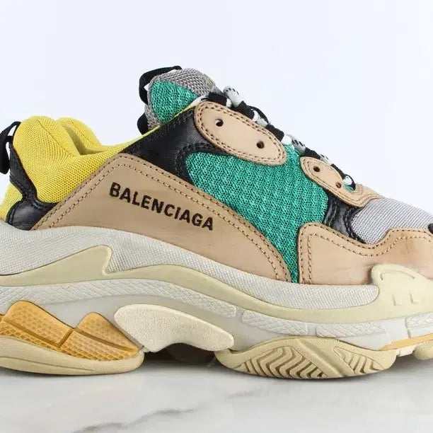 [BUNJANG] Balenciaga Triple S Sneakers Green/Yellow 39 (260) / 발렌시아가 트리플S 스니커즈 노초 39(260)