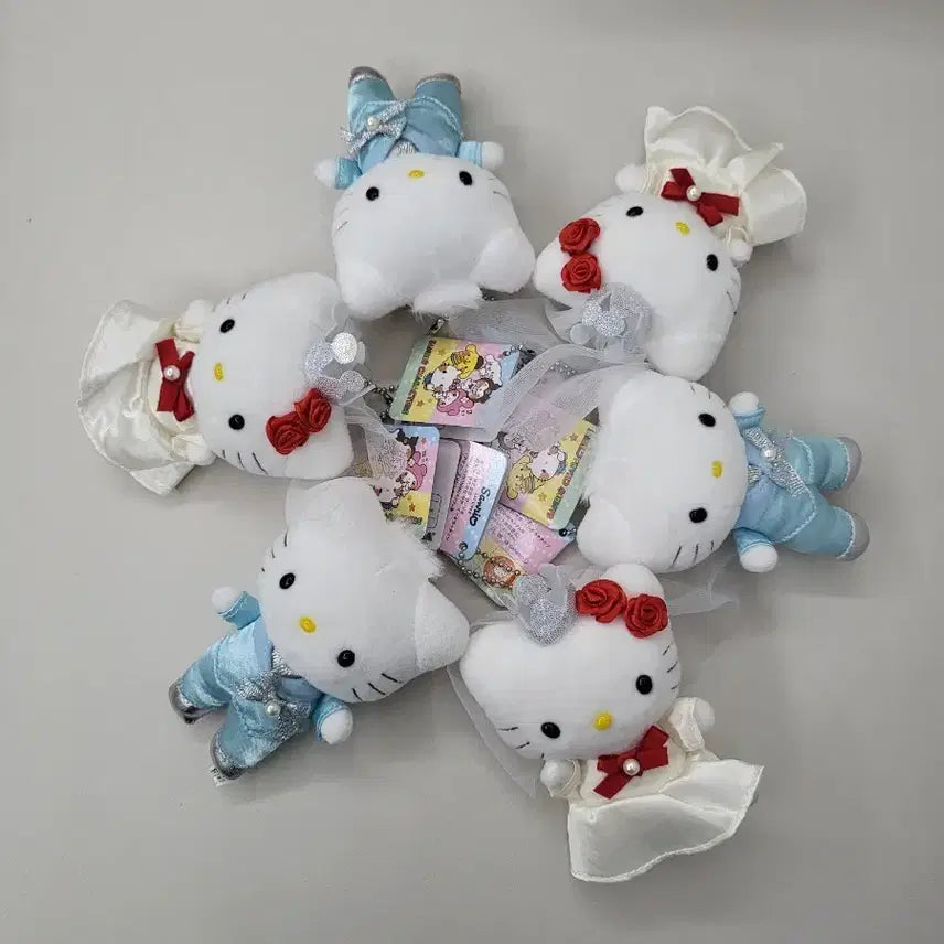 [BUNJANG] Sanrio Hello Kitty Wedding Doll Keyring Bundle Set / 산리오 헬로키티 웨딩 인형 키링 6개 세트