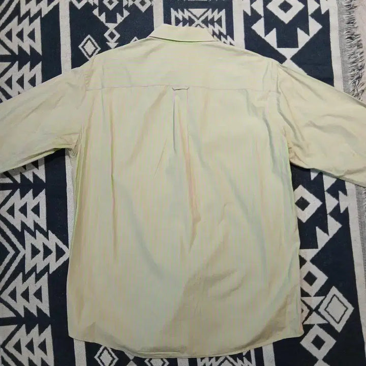 [BUNJANG] Lacoste Melona Light Green Lavender Striped Croc Patch Logo Chest Pocket Top / 라코스테 메로나 라이트그린 라벤더 스트라이프 크록패치 로고 체스트포켓 버