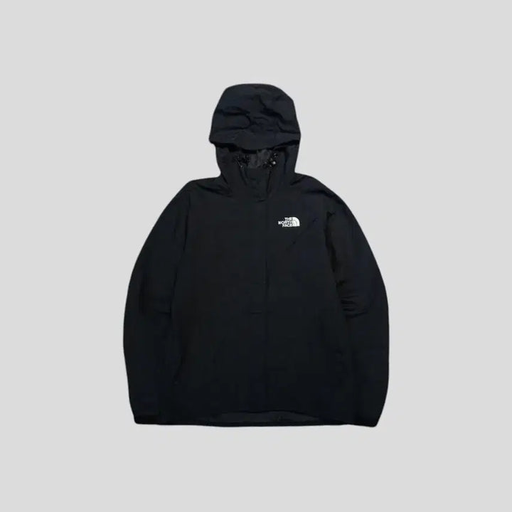 [BUNJANG] The North Face Black White Logo Hidden Zipper Outdoor Raglan Hooded Windbreaker / 노스페이스 블랙 화이트 로고 히든지퍼 고프코어 아웃도어 레글런 후드 바람