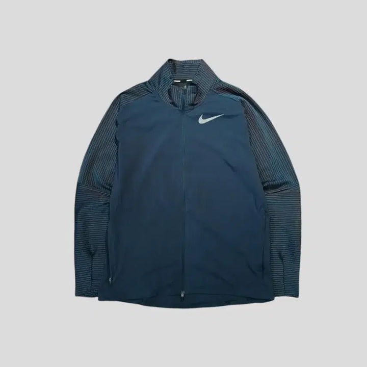 [SOLD OUT] 나이키 러닝 딥블루 퍼플 배색 스트라이프 리플렉티브 스우시 로고 드라이핏