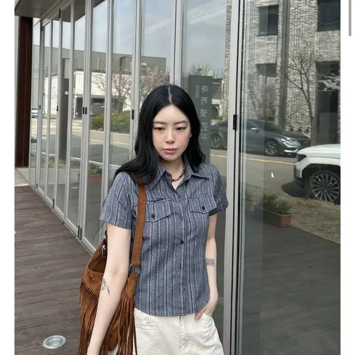 [BUNJANG] Shinsegae Western Short Sleeve Shirt / 신시 웨스턴 반팔 셔츠 여름셔츠