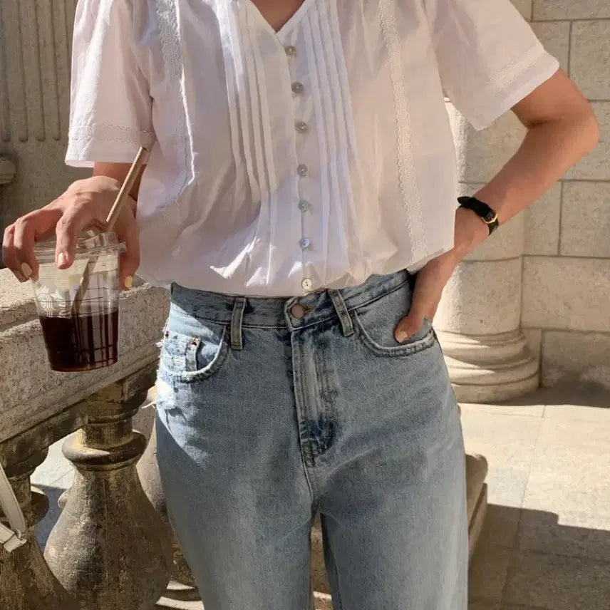 [BUNJANG] pyt Pretty Young Thing Pintuck Lace Blouse / pyt 프리티영띵 핀턱 레이스 블라우스