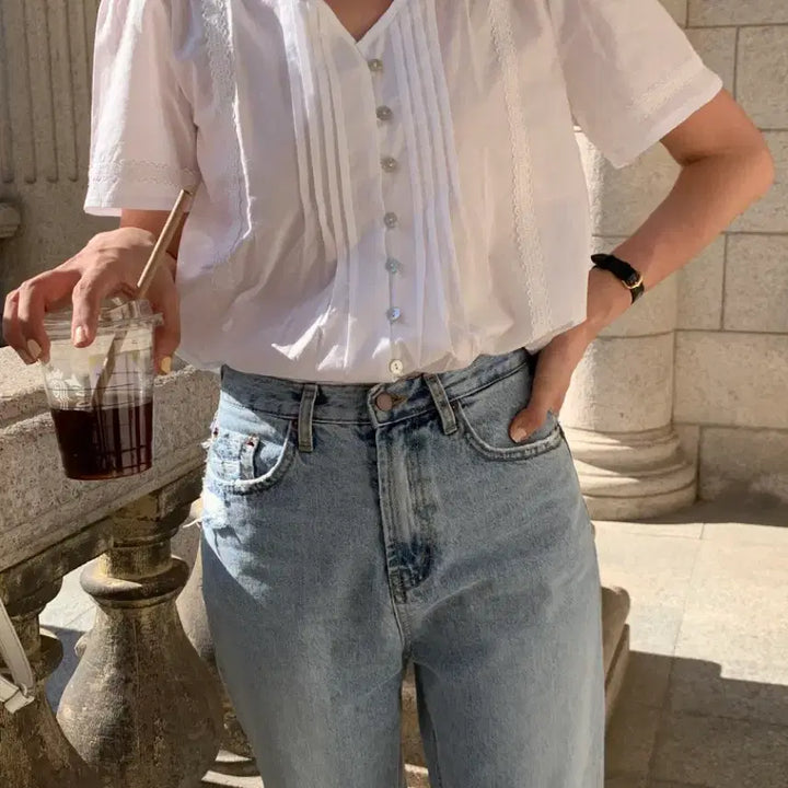 [BUNJANG] pyt Pretty Young Thing Pintuck Lace Blouse / pyt 프리티영띵 핀턱 레이스 블라우스