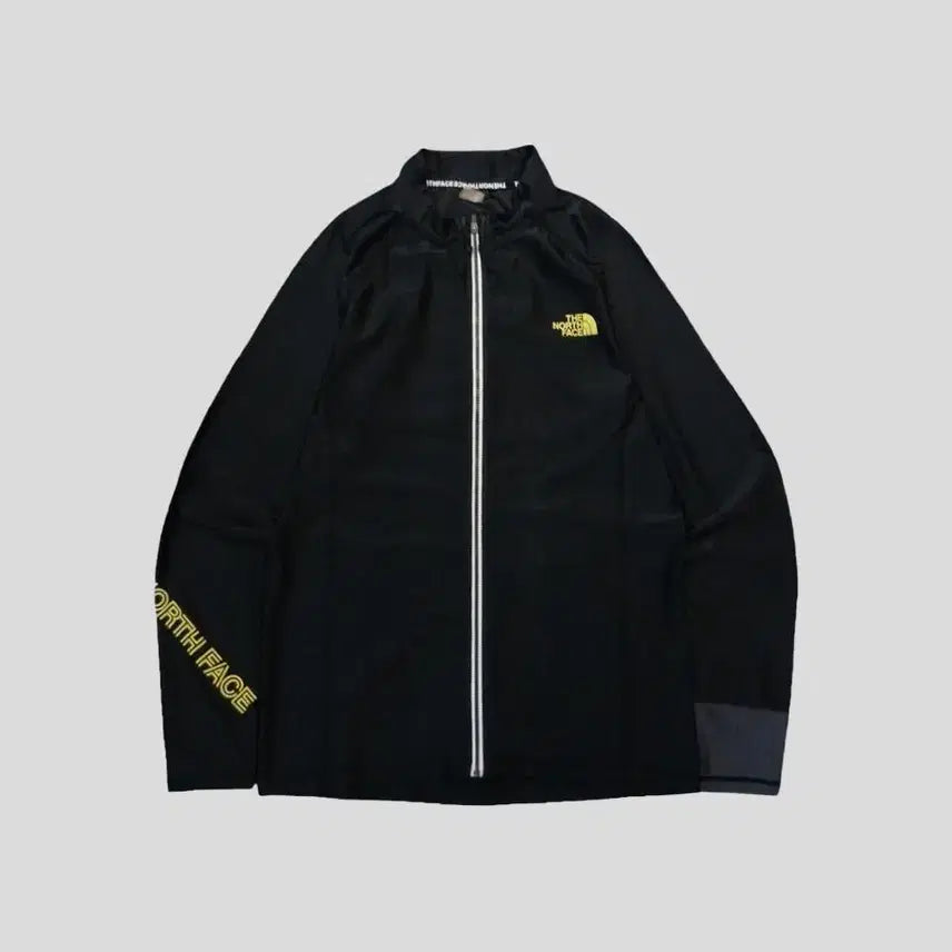 [BUNJANG] The North Face Black Yellow Logo Printed Track Top / 노스페이스 블랙 옐로우 로고프린팅 세이브 오션 래쉬가드 트랙탑 집업 져지