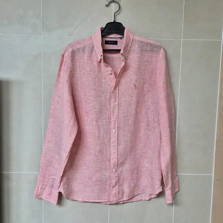[BUNJANG] Hazzys Pink Linen Shirt / 헤지스 핑크 린넨 셔츠 100