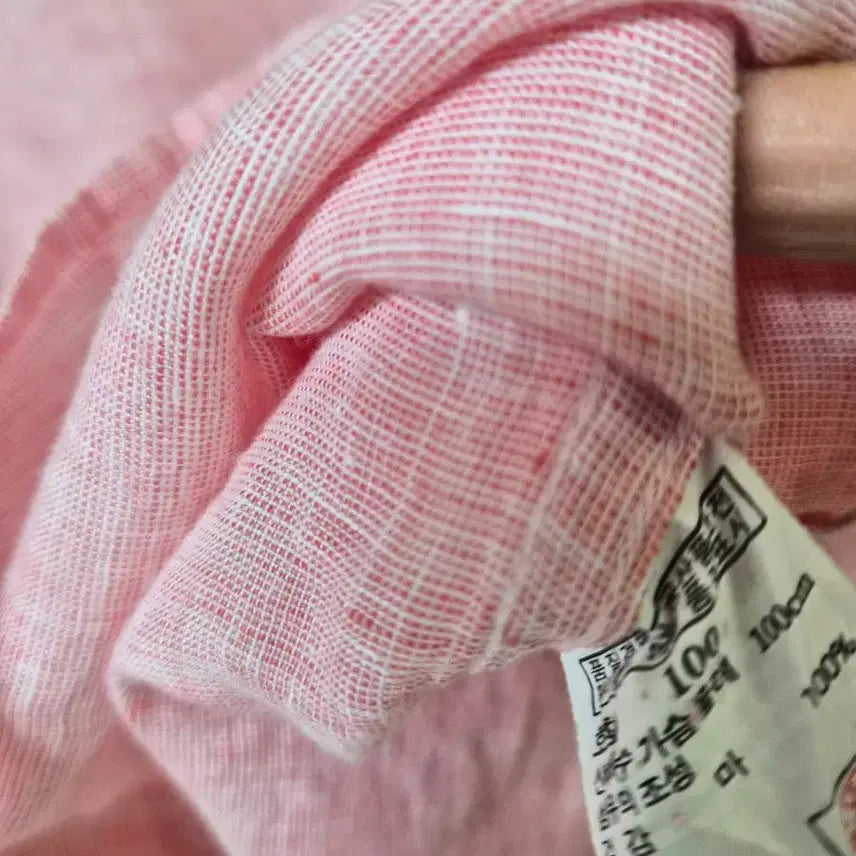[BUNJANG] Hazzys Pink Linen Shirt / 헤지스 핑크 린넨 셔츠 100