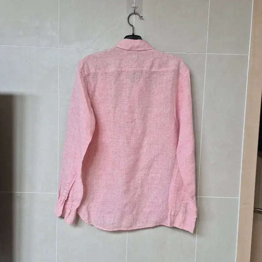 [BUNJANG] Hazzys Pink Linen Shirt / 헤지스 핑크 린넨 셔츠 100